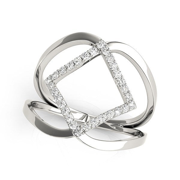 Bids.com 14k White Gold Interlaced Design Diamond Ring (1/5 cttw) Rings