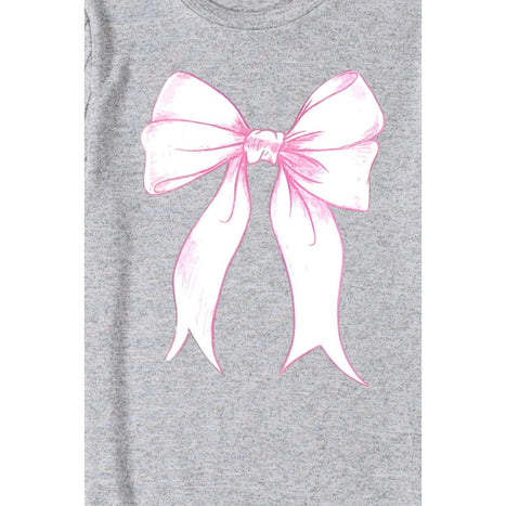 Bow Graphic Round Neck Short Sleeve T-Shirt