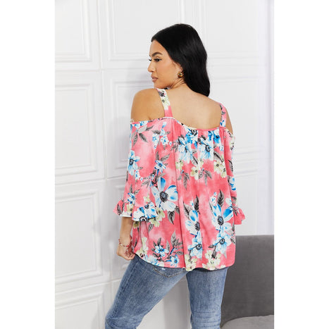 Sew In Love Fresh Take  Floral Cold-Shoulder Top