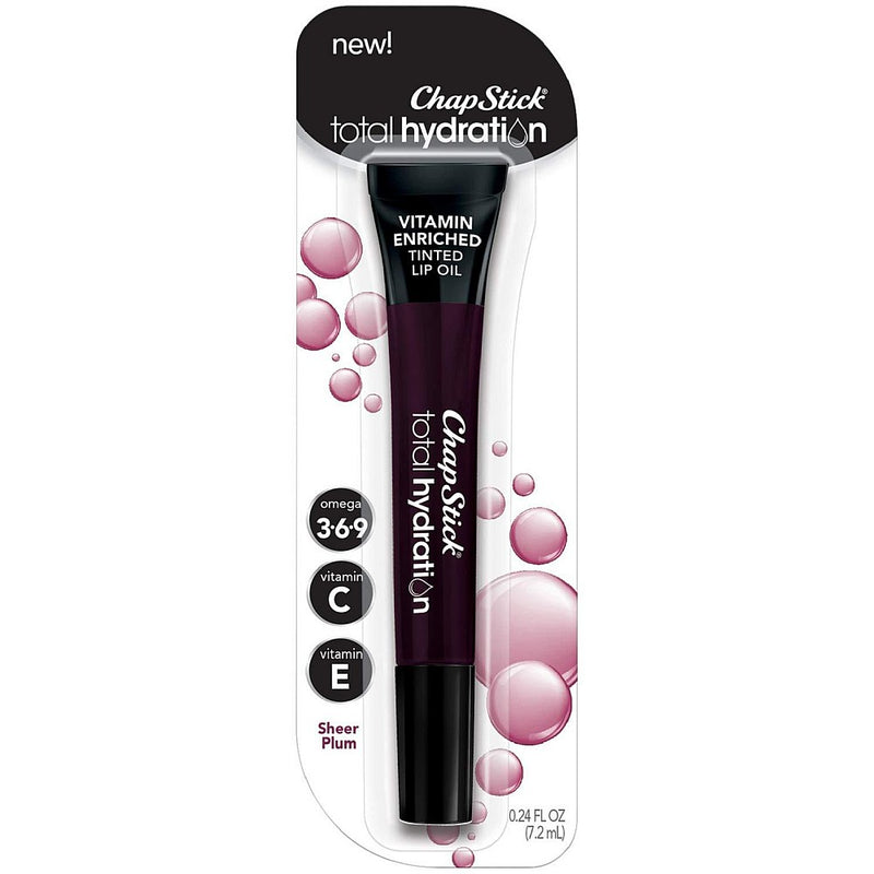 ChapStick ChapStick Total Hydration Vitamin Enriched Tinted Sheer Plum Lip Oil, 0.24 Oz Lip Balms & Treatments