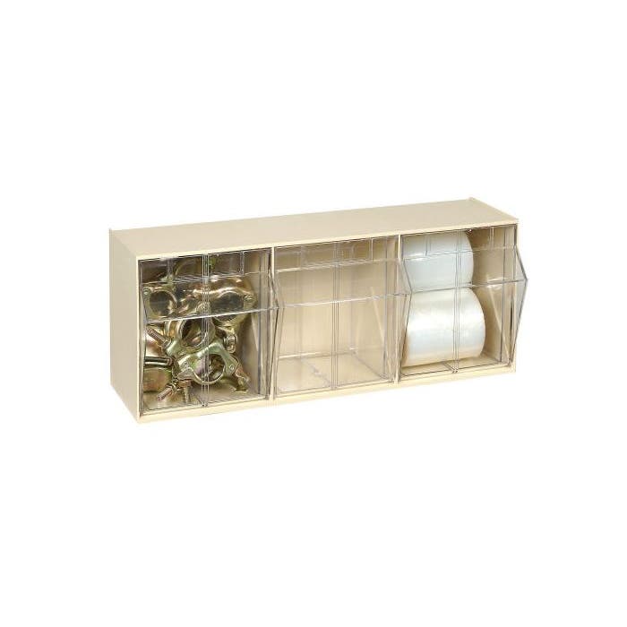 Quantum Storage Systems Quantum Storage Systems Tip Out Bin QTB303 – 3 Compartments Ivory Cabinets & Storage