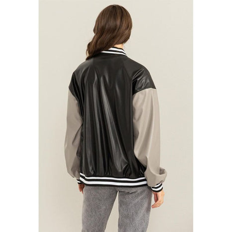 HYFVE Game On PU Colorblock Baseball Jacket