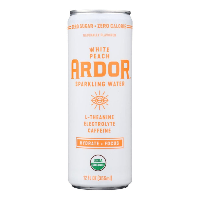 Ardor Sparkling Water - Spk Water Wht Peach Enrg (Pack of 12-12 Fl Oz)
