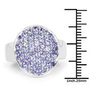 Bids.com 2.00 Carat Genuine Tanzanite .925 Sterling Silver Ring Rings
