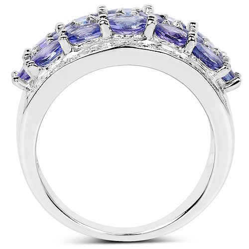 Bids.com 2.72 Carat Genuine Tanzanite .925 Sterling Silver Ring Rings