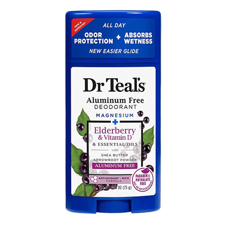 Dr. Teal's Dr. Teal's Aluminum Free Deodorant, Elderberry And Vitamin D, 2.65 Oz Deodorant