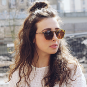 zeroUV Dapper Key Hole Vintage Horned Rim Round Circle Indie Sunglasses 8943 Sunglasses