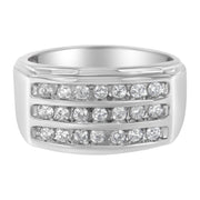 Bids.com 14K White Gold Men's Diamond Channel Set Band Ring (1 cttw, H-I Color, SI2-I1 Clarity) Rings
