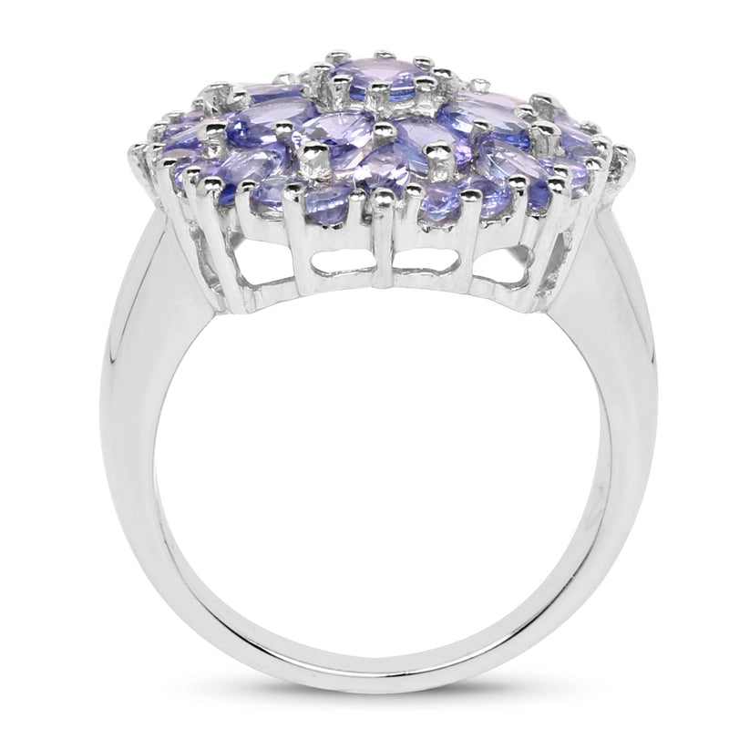 Bids.com 2.79 Carat Genuine Tanzanite .925 Sterling Silver Ring Rings