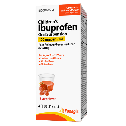 Padagis Padagis Children's Ibuprofen Oral Suspension, 100 mg/5 mL (50 x 5 mL Unit Doses) Medicine & Drugs