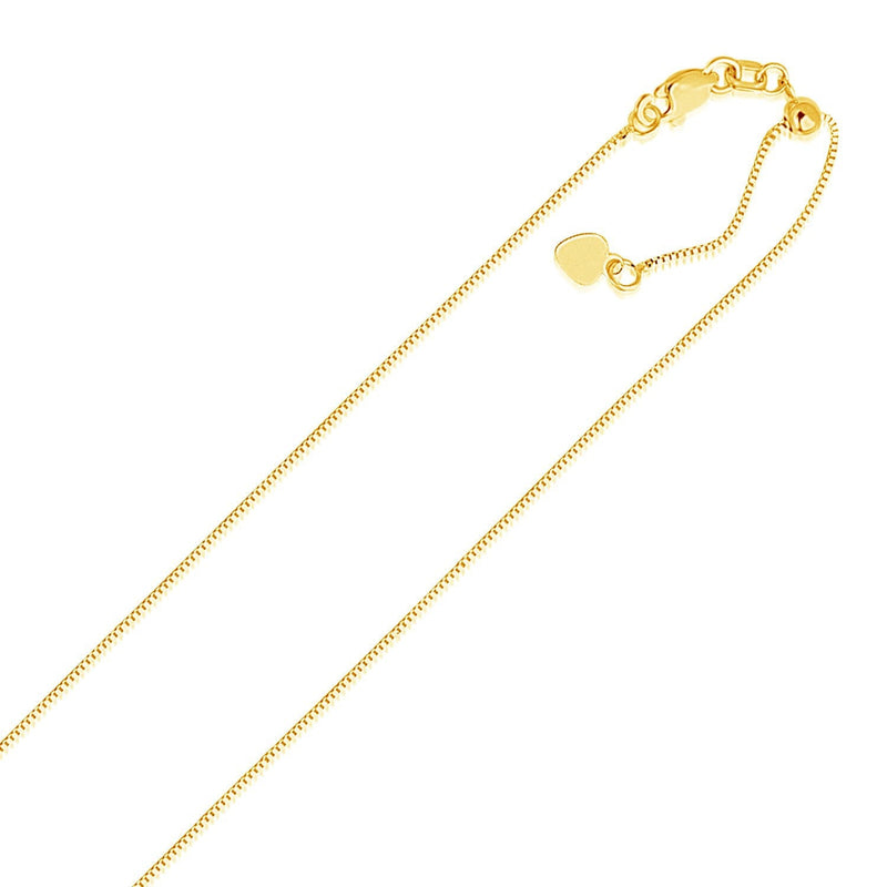 Bids.com 14k Yellow Gold Adjustable Box Chain 0.7mm Necklaces