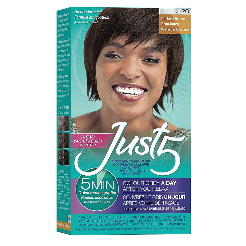 0 Just 5 Women's Minute Permanent Hair Color, Darkest Brown Hair Color