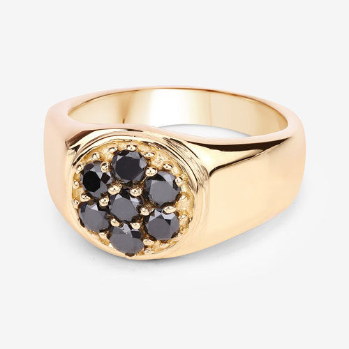Bids.com 0.91 Carat Genuine Black Diamond .925 Sterling Silver Ring Rings