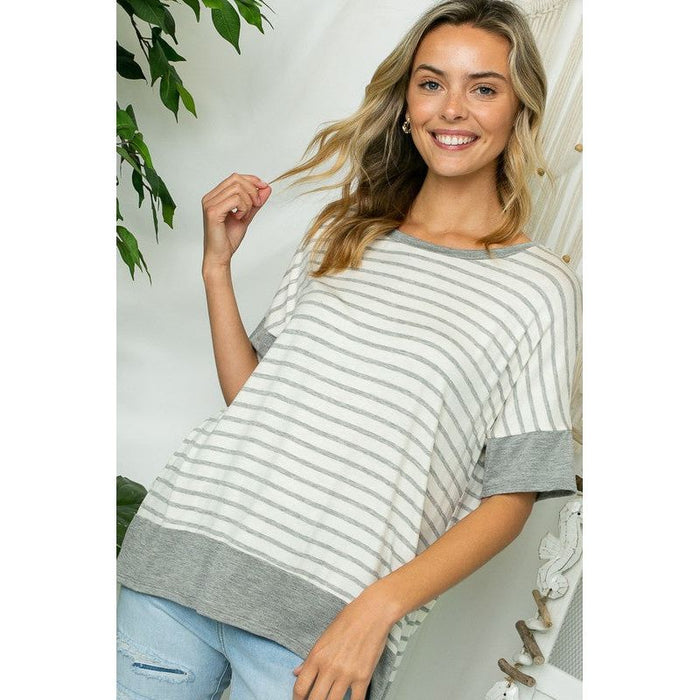 STRIPE MIXED HIGH LOW TOP