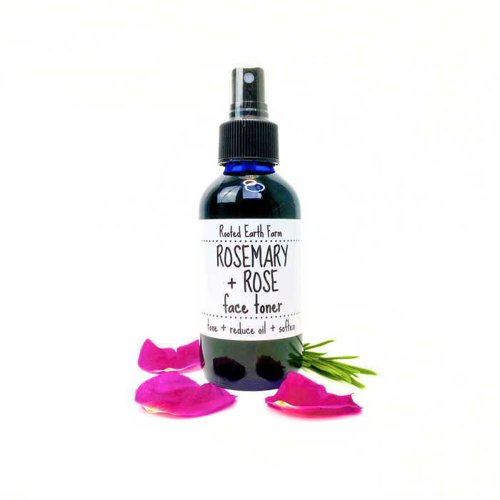 Rooted Earth Farm + Apothecary - Rose + Rosemary Face Toner 2oz - 4oz. 