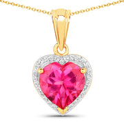Bids.com 4.74 Carat Genuine Pink Topaz and White Topaz .925 Sterling Silver Pendant Pendants