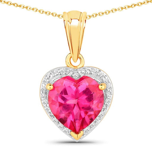 Bids.com 4.74 Carat Genuine Pink Topaz and White Topaz .925 Sterling Silver Pendant Pendants