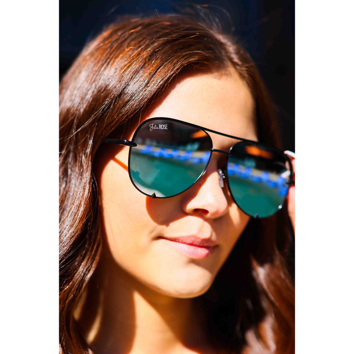 Ready to Ship | The Black/Silver Kay - High Quality Unisex Aviator Sunglasses*