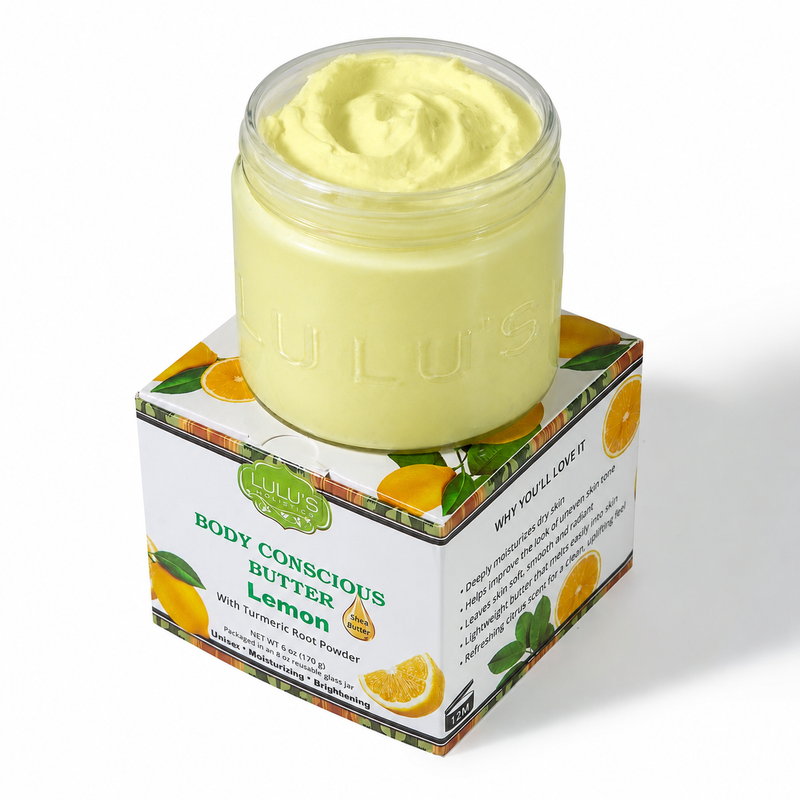 Lulu’s Holistics Lemon Turmeric Whipped Body Butter – Uneven Looking Skin Lotion & Moisturizer