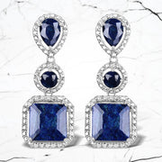 Bids.com 11.62 Carat Dyed Sapphire .925 Sterling Silver Earrings Earrings
