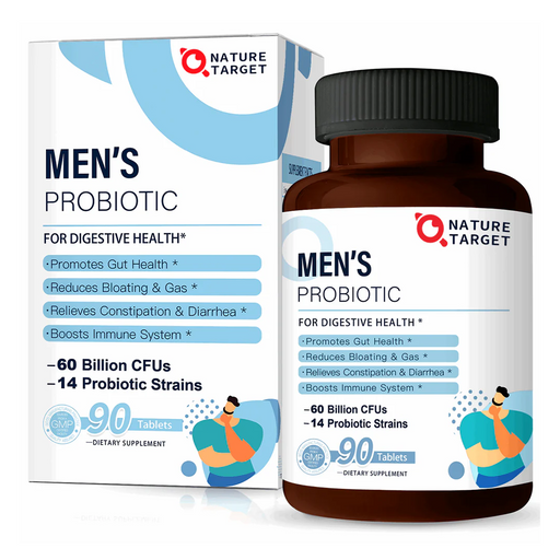 Nature Target Men’s Probiotics, 60 Billion CFUs, 90 Tablets Probiotic
