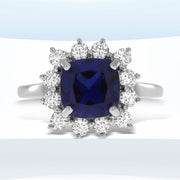Bids.com Created Sapphire Moissanite Ring Sterling Silver Rings