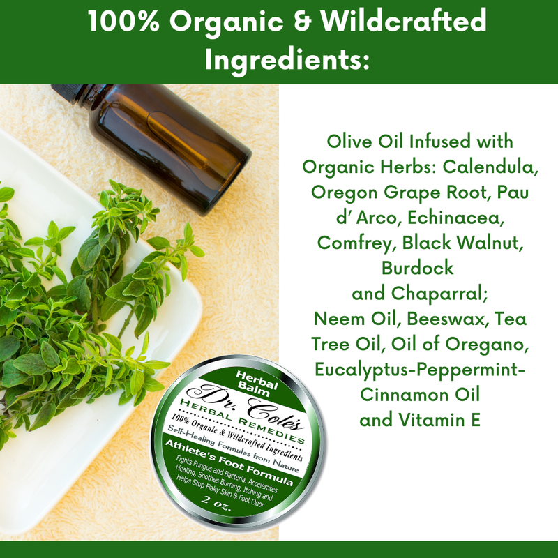 COLEHERBALS LLC 09 - Dr. Cole's Organic Athlete's Foot Treatment Herbal White Smoke