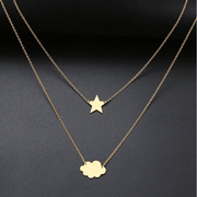Medusa's Makeup Star, Cloud Necklace - Gold