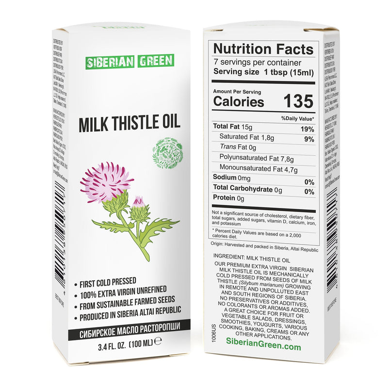 SiberianGreen.com Milk Thistle Oil 100ml | Best Silymarin Supplement for Health Cooking Oils