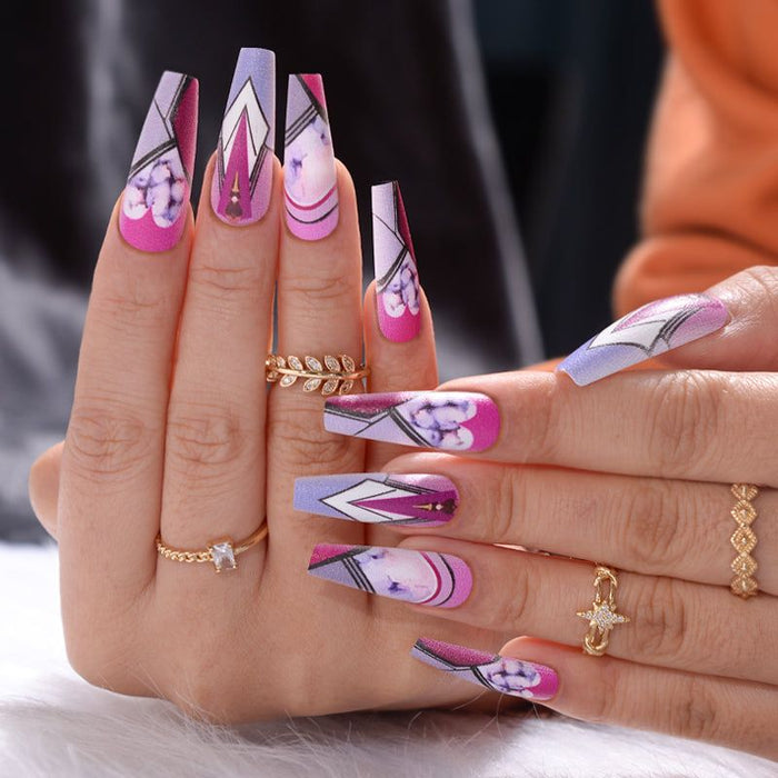 Press-on Nails Pink Tuxedo