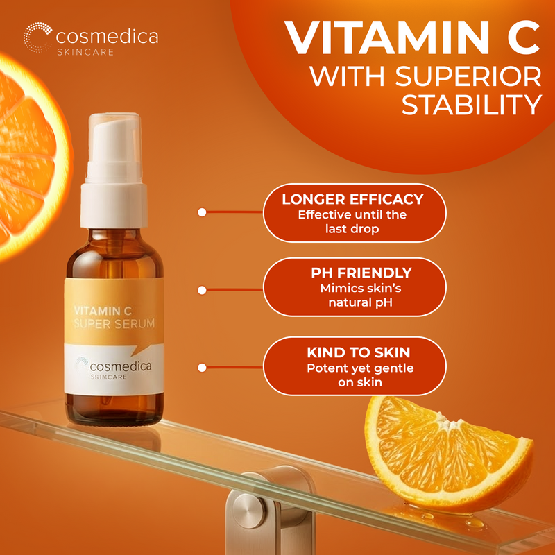 Cosmedica Skincare Cosmedica Skincare Vitamin C Serum for Face with Hyaluronic Acid – Anti Aging Serum for Dark Spots, Fine Lines, Wrinkles – Hydrating Collagen Booster for Women & Men Serum