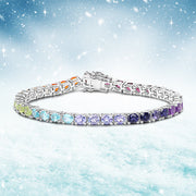 Bids.com 12.04 Carat Genuine Multi Stone .925 Sterling Silver Bracelet Bracelets