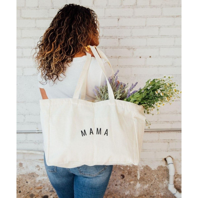 Sunflower Motherhood Mama Canvas Tote Bag Tote Bag Light Gray