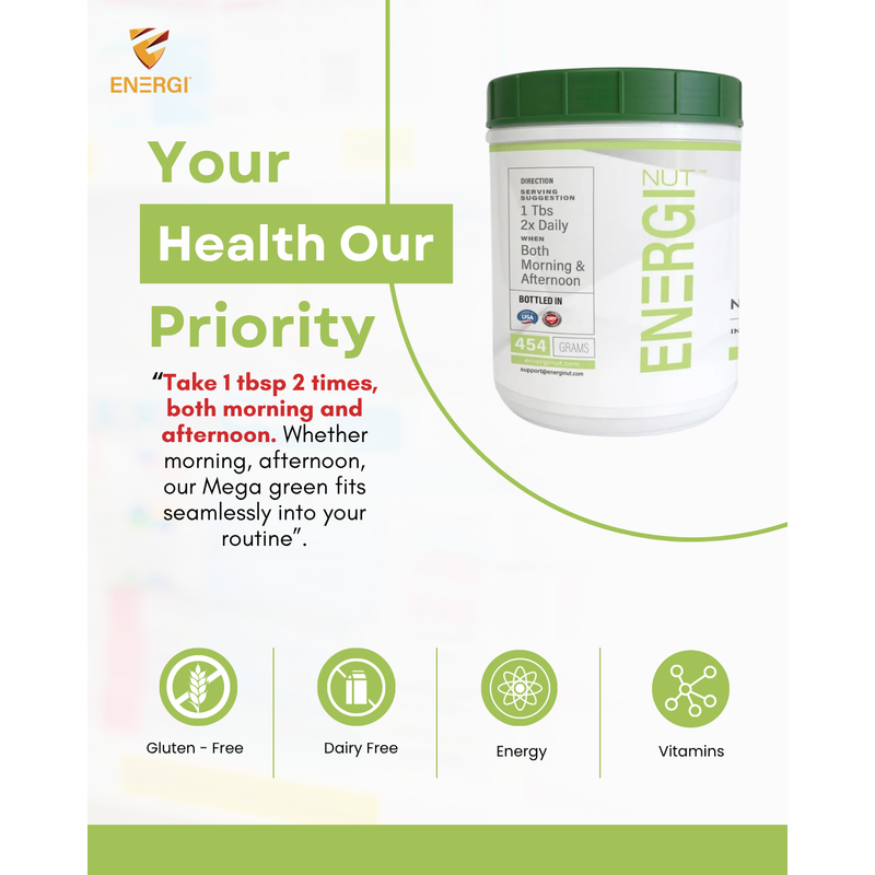 Energi Nutrition Mega Greens - Powder Supplement White Smoke