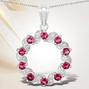 Bids.com 1.30 Carat Genuine Pink Tourmaline and White Topaz .925 Sterling Silver Pendant Pendants