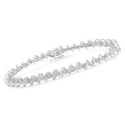 Bids.com .925 Sterling Silver 1/2 Cttw Diamond Miracle-Set 7" Tennis Bracelet (I-J Color, I3 Clarity) Bracelets