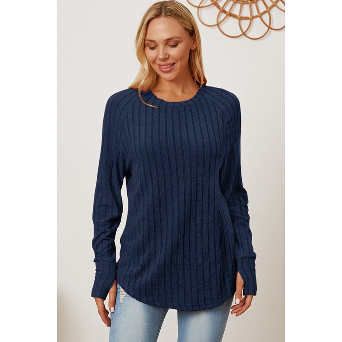 Basic Bae Ribbed Thumbhole Sleeve T-Shirt