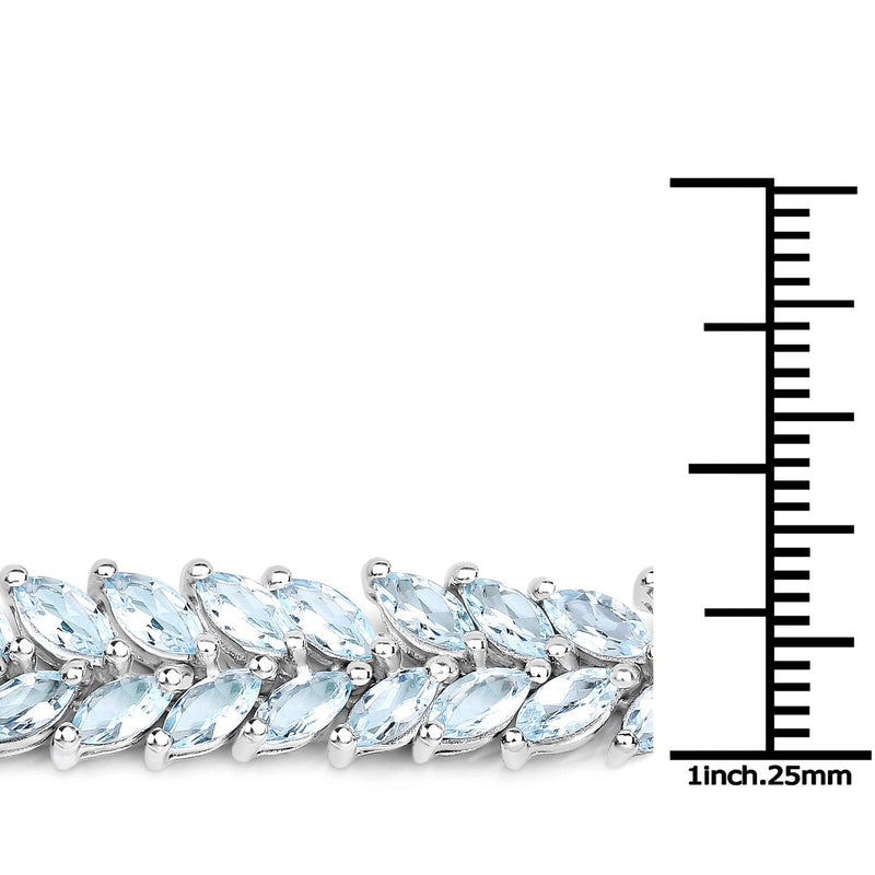 Bids.com 10.12 Carat Genuine Aquamarine .925 Sterling Silver Bracelet Bracelets