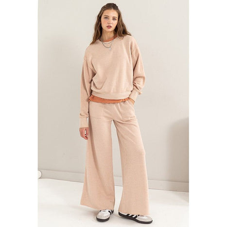 High Rise Wide Leg Drawstring Pants