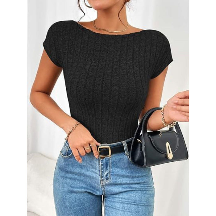 Backless Short Sleeve T-Shirt