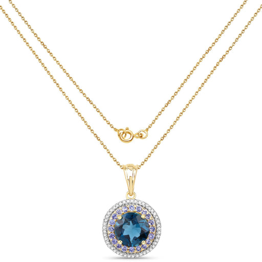 Bids.com "5.10 Carat Genuine London Blue Topaz, Tanzanite and White Topaz .925 Sterling Silver Pendant Pendants