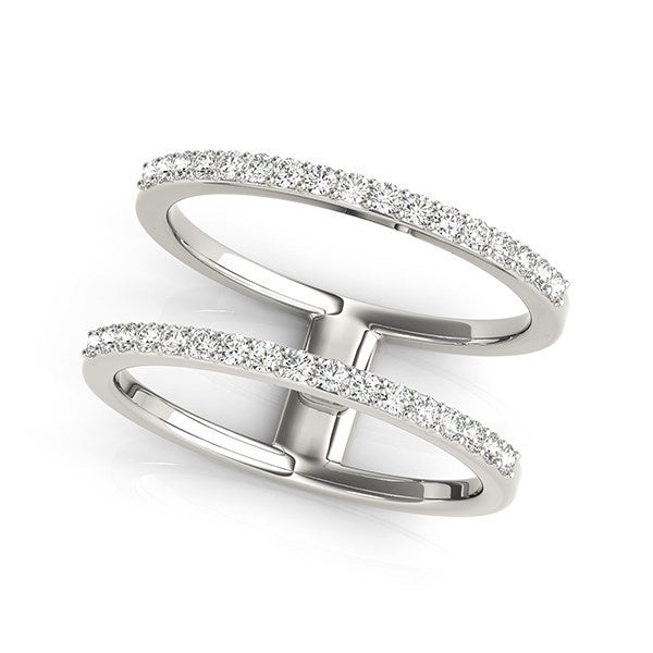 Bids.com 14k White Gold Dual Band Design Ring with Diamonds (1/3 cttw) Rings