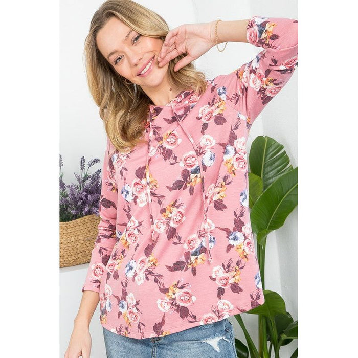 ALLOVER FLORAL SWEATSHIRT TOP