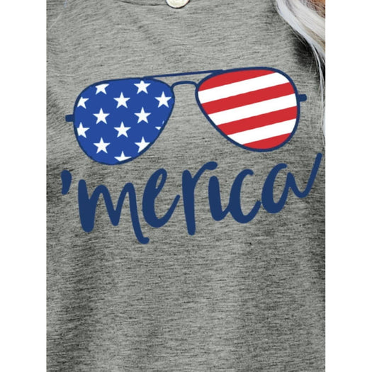 US Flag Glasses Graphic Tee