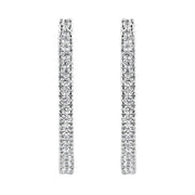 Bids.com 10KT White Gold 1 cttw Diamond Hoop Earrings (I-J Clarity, I2-I3 Color) Earrings