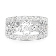 Bids.com 0.31 Carat Genuine White Diamond .925 Sterling Silver Ring Rings