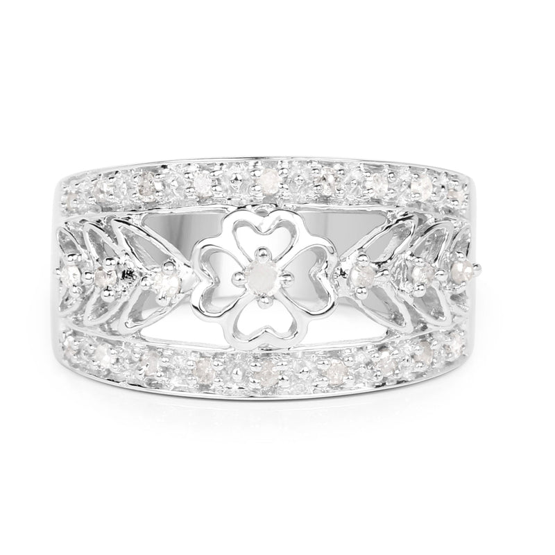 Bids.com 0.31 Carat Genuine White Diamond .925 Sterling Silver Ring Rings