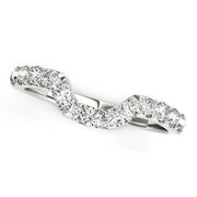 Bids.com 14k White Gold Curved Design Pave Diamond Wedding Ring (1/6 cttw) Rings