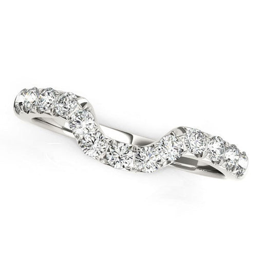 Bids.com 14k White Gold Curved Design Pave Diamond Wedding Ring (1/6 cttw) Rings