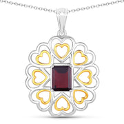 Bids.com 2.55 Carat Genuine Garnet .925 Sterling Silver Pendant Pendants